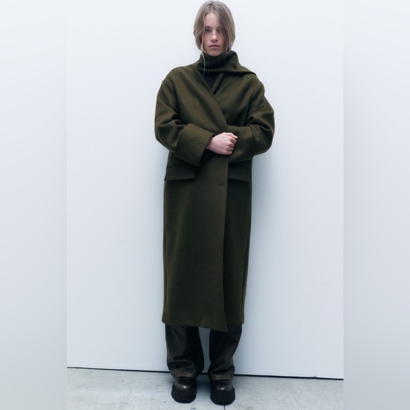 Zara Jackets & Blazers - Zara Manteco Wool Scarf Coat